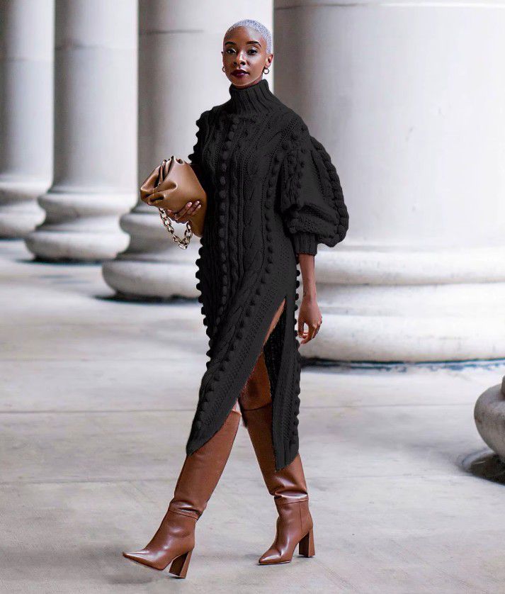 Knitted Dresses - Long Sleeve Knit Dress SCHN & FLUFFY LLC Knitted Dresses - Long Sleeve Knit Dress SCHN & FLUFFY LLC